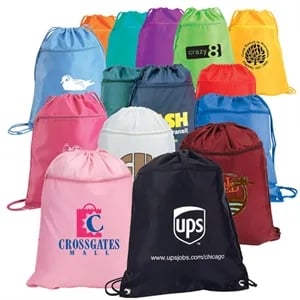 Drawstring Shoulder Pack with Zipper Front Pocket