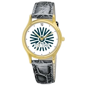Watch with brass case and 18K gold plating
