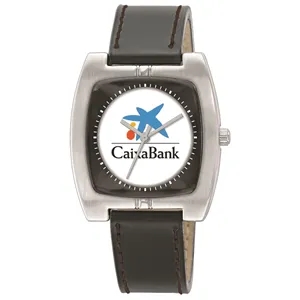 Unisex Quality Leather Strap Rectangle Watch White Dial