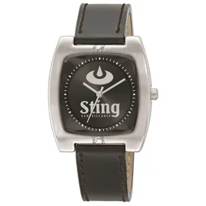 Unisex Quality Leather Strap Rectangle Watch Black Dial