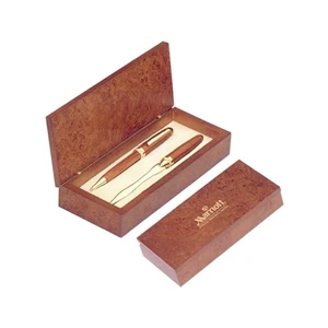 Rosewood Pen and Letter Opener Set in Burlwood Finish Box
