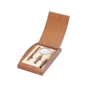 Rosewood Pen with Letter Opener and Magnifier Set