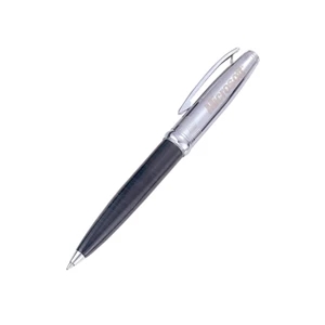 Executive Silver Ballpoint Pen with Etched Wave Design