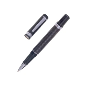 Black Roller Ball Pen with Carbon Fiber Barrel