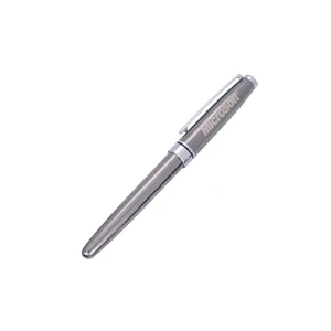 Gun Metal Finish Roller Ball Pen with Chrome Accents