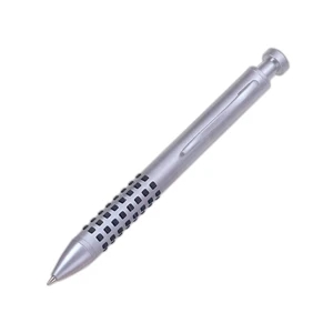 Satin Pearl Finish Ballpoint Pen with Black, Square Dot Grip