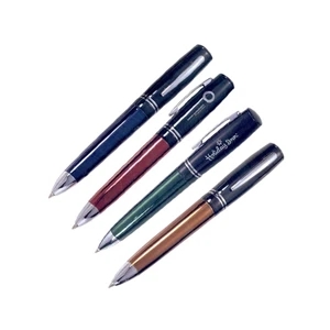 Designer Ballpoint Pen with a Shiny Metallic Barrel