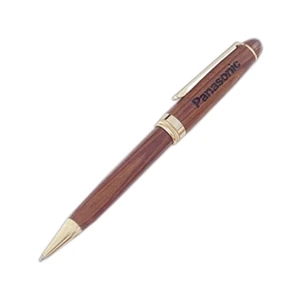Wooden Ballpoint Pen with Gold Accents