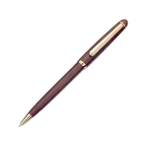 Medium Sized Wooden Ballpoint Pen with Gold Accents