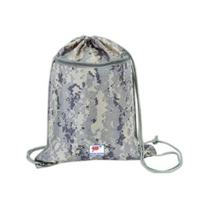 DIgital Camo Drawstring Backpack w/ Front Zipper Pocket