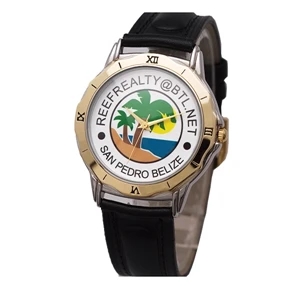 2-Tone Watch with black straps