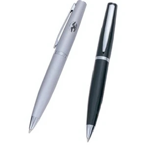 Executive Black or Silver Ballpoint Pen with Chrome Accents